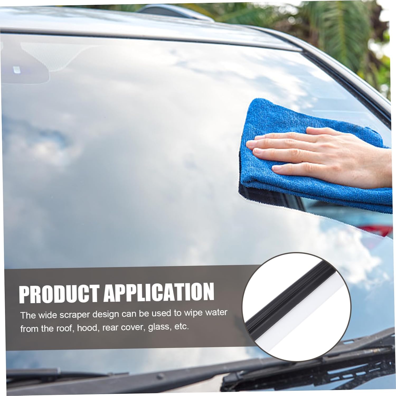 Car Water Squeegee Blades 2-Piece Set Sturdy Glass Cleaning Squeegee Non-Slip Handle for Auto Detailing and Car Care
