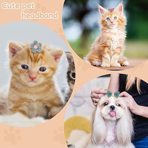 Miniatura 5 de 10 pinzas para el pelo de perro, lazos para el pelo de perros pequeños, lindos accesorios de aseo para el cabello de las niñas, cachorros, pasadores