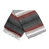 Open Road Goods Mexican Blanket - Authentic Serape Falsa Blanket - Handmade (Rust)