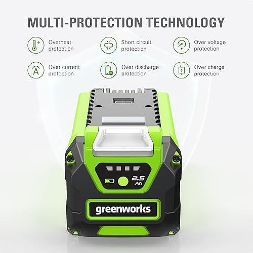 Vista 10 de GreenWorks GREENWORKS 40V 2.0 AH batería de iones de litio 29462