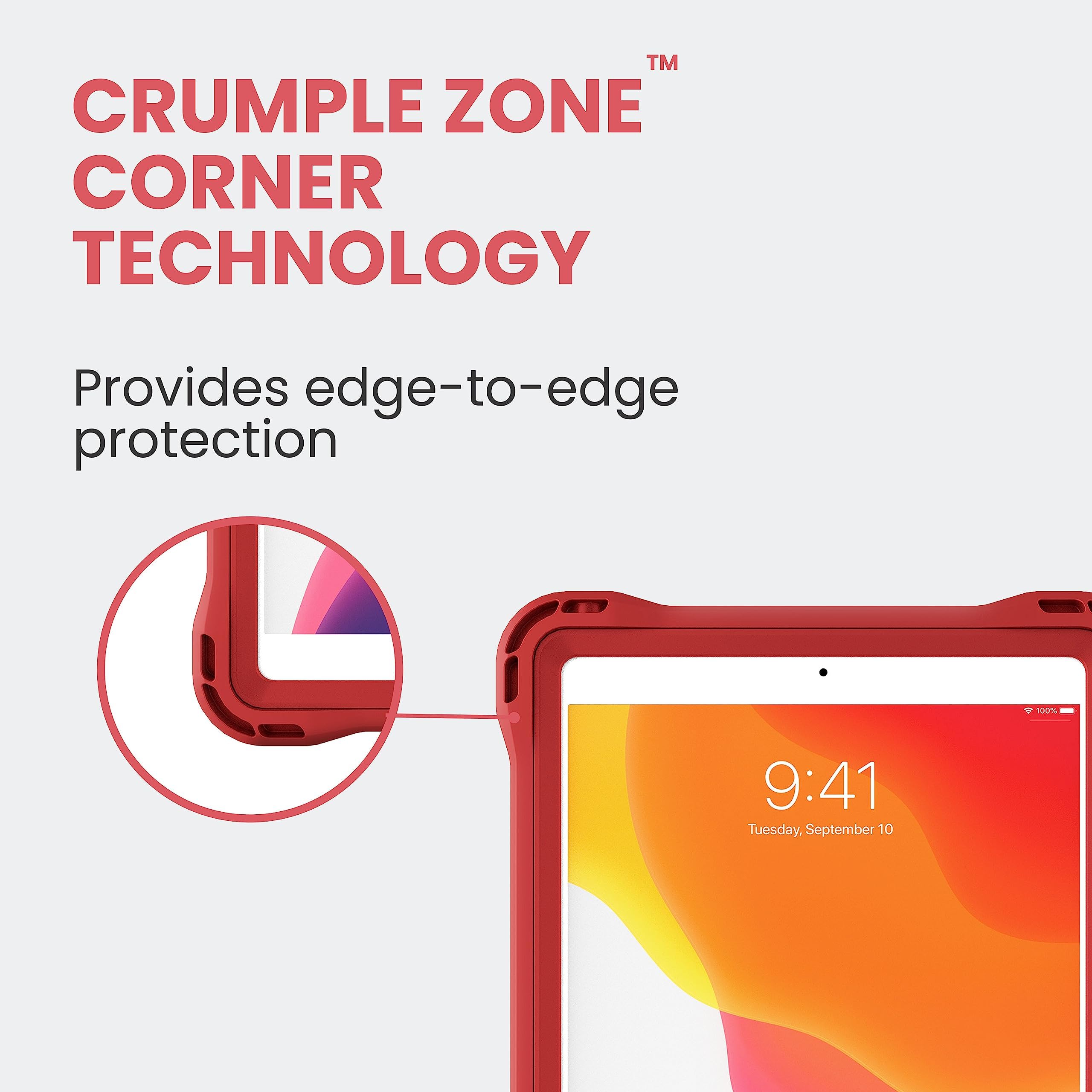 Brenthaven Edge 360 Case with Integrated Screen Protector Designed for Apple iPad 9.7 (5th and 6th Gen)for K-12 Students, Teachers and Kids–Red, Durable, Rugged Protection from Impact and Compression