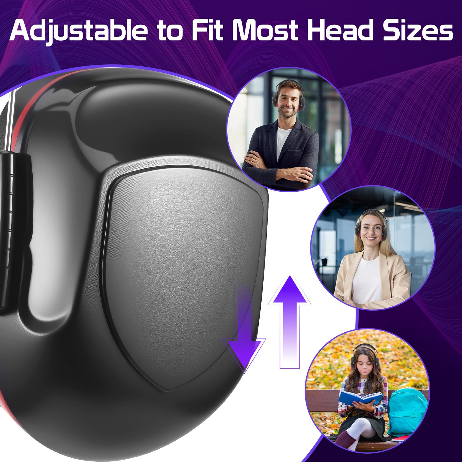 Zocipro Casque Anti Bruit Adulte Pliable et Réglable | Casque Antibruit de Sécurité SNR 34dB, Serre-Tête Souple avec Mousse Épaisse pour Chantier, Construction, Tonte, Tir Sportif