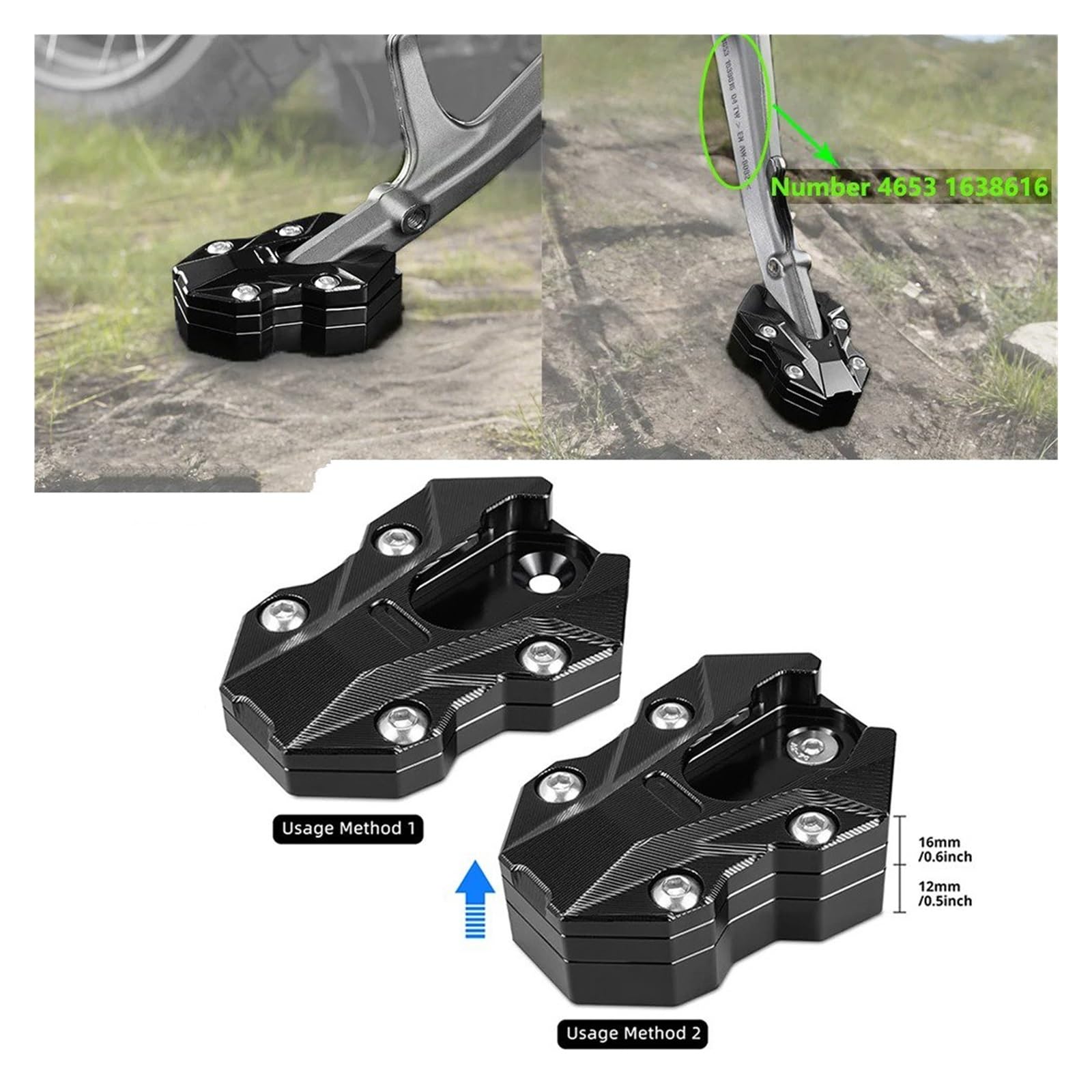 Piede Cavalletto Laterale Moto Per BMW R1300GS ADV R 1300 GS Per Adventure 2024-2025 Piastra Di Estensione Cavalletto Laterale Ingranditore Pad Antiscivolo