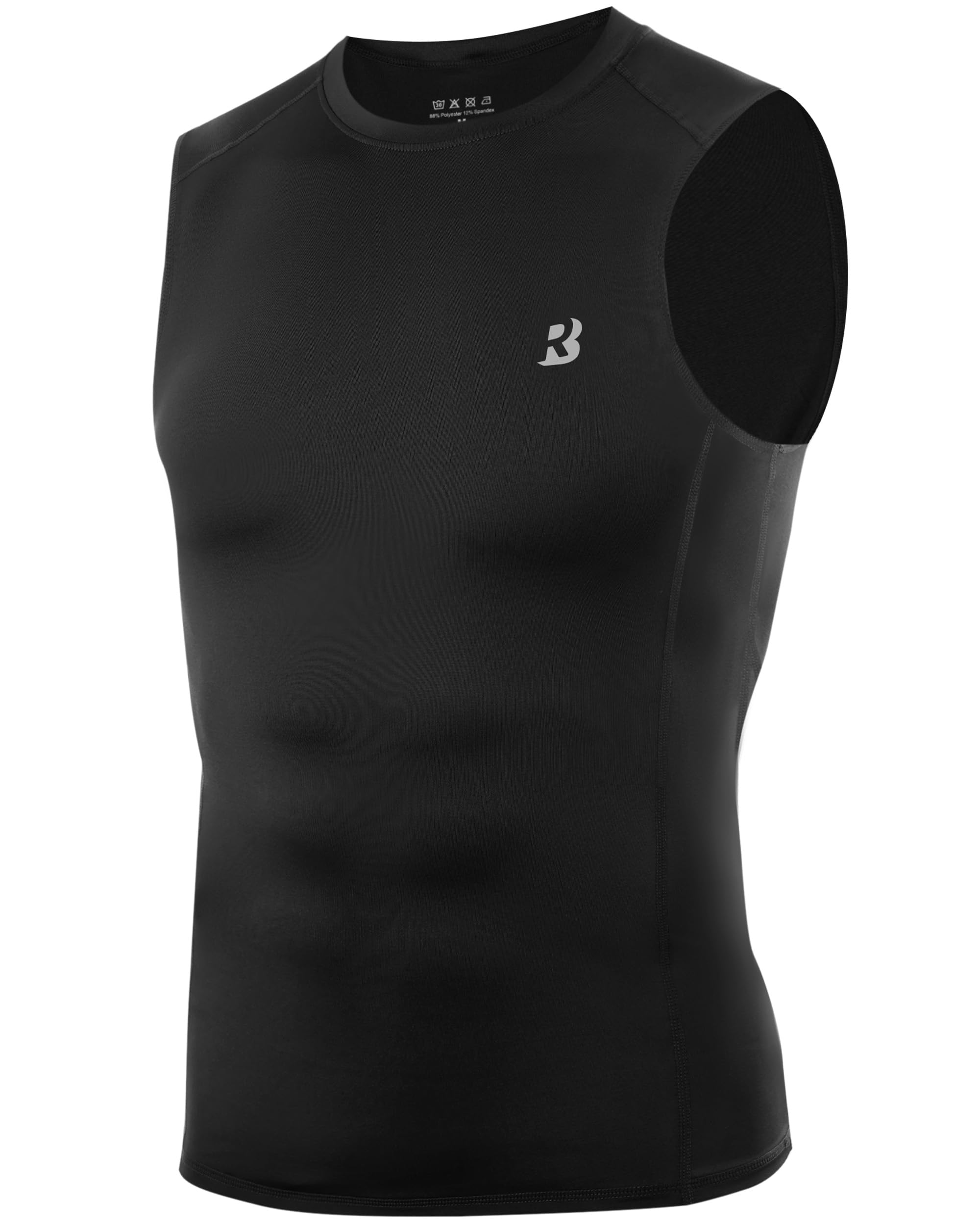 – Roadbox Men’s Compression Vest Sleeveless Gym Top – Quick Dry Muscle Fit Running Vest for Workout, Training, Fitness All Season