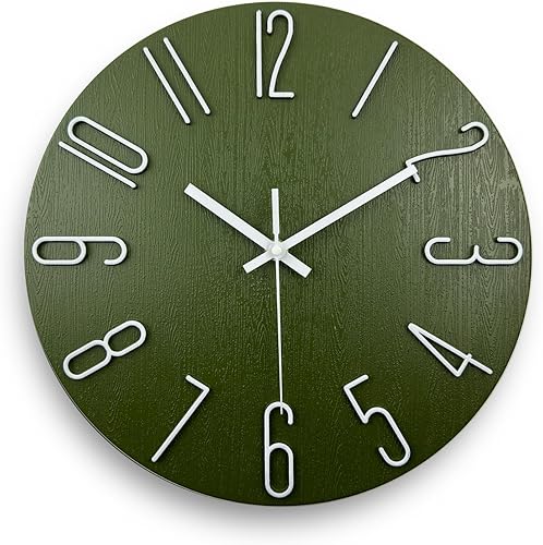 Reloj de pared, reloj silencioso, funciona con pilas, reloj de pared moderno de 12 pulgadas, adecuado para oficinas, salas de estar, cocinas,