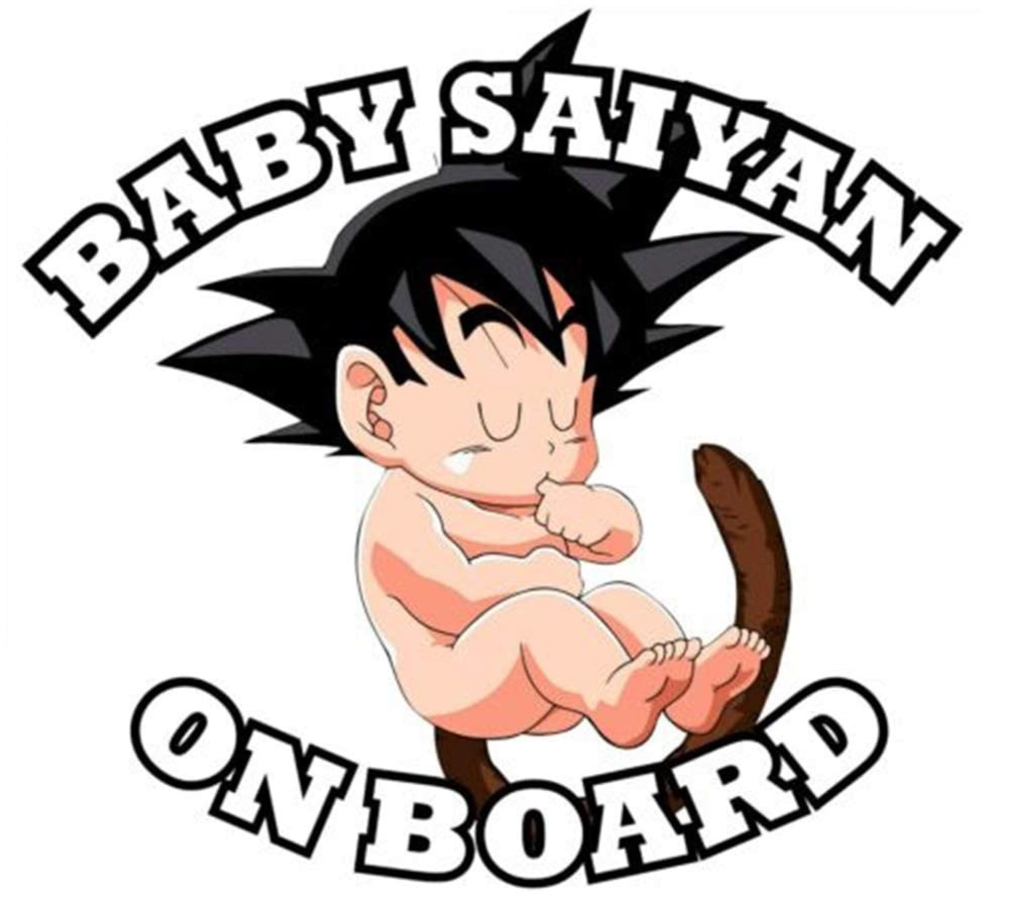 Car Sticker Baby Saiyan on Board Car Sticker for Car, SUV, Caravan, Trailer, Car Window (Set of 2)