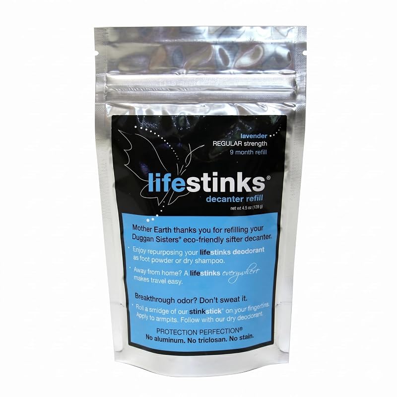 Duggan Sisters LifeStinks Desodorante de Lavanda Regular Strength sem Alumínio, Refil 128 g