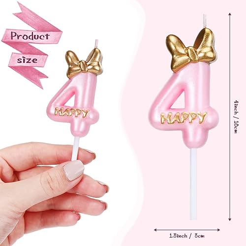 Vista 13 de Nuanchu Decoración de cumpleaños rosa con el número 5, para cumpleaños, pastel, hornear, celebración, reuniones, aniversario, fiesta, suministros