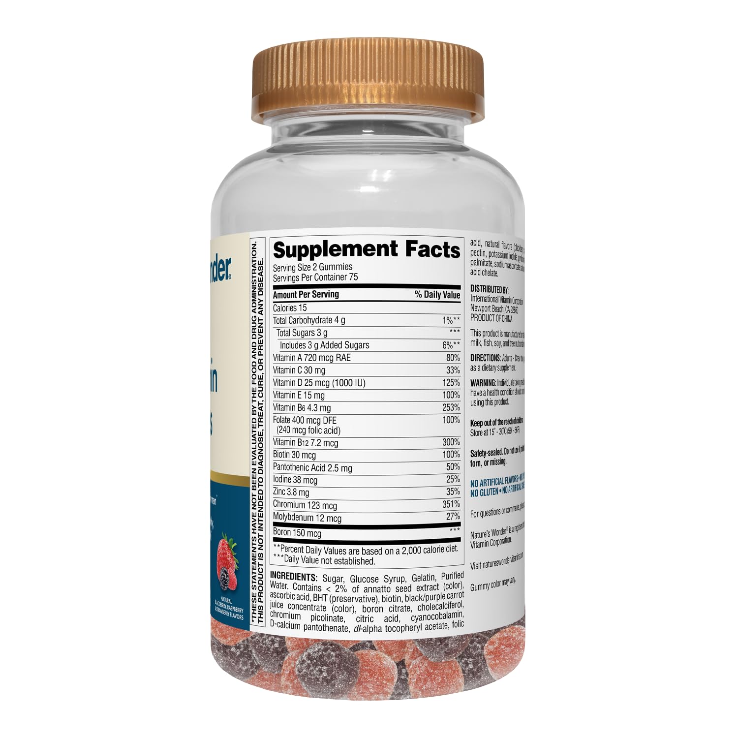 Nature's Wonder Men's Multivitamin Gummies, Supports Immune Health, Energy, Metabolism and Muscles with Vitamins A,C,D,B6,B12, 150 Men's Daily Multivitamin Gummies, 75 Day Supply — Amazon image 8