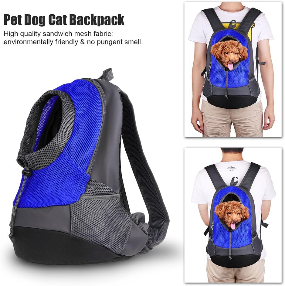Pet Dog Cat bag pet Backpack Carrier Comfort Travel Shoulder Bag Sling Backpack (blue)