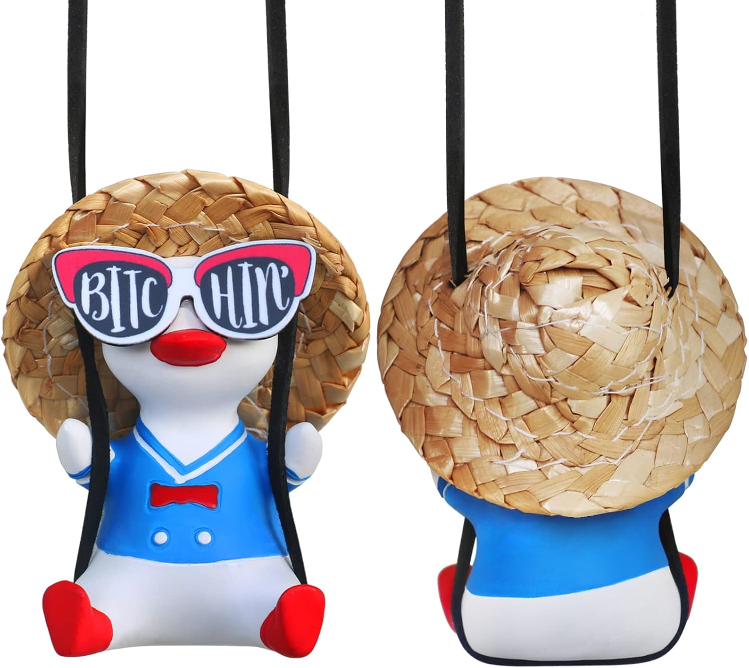 Cool Swinging Duck Car Hanging Ornament Cute Car Decor for Women Men Teens