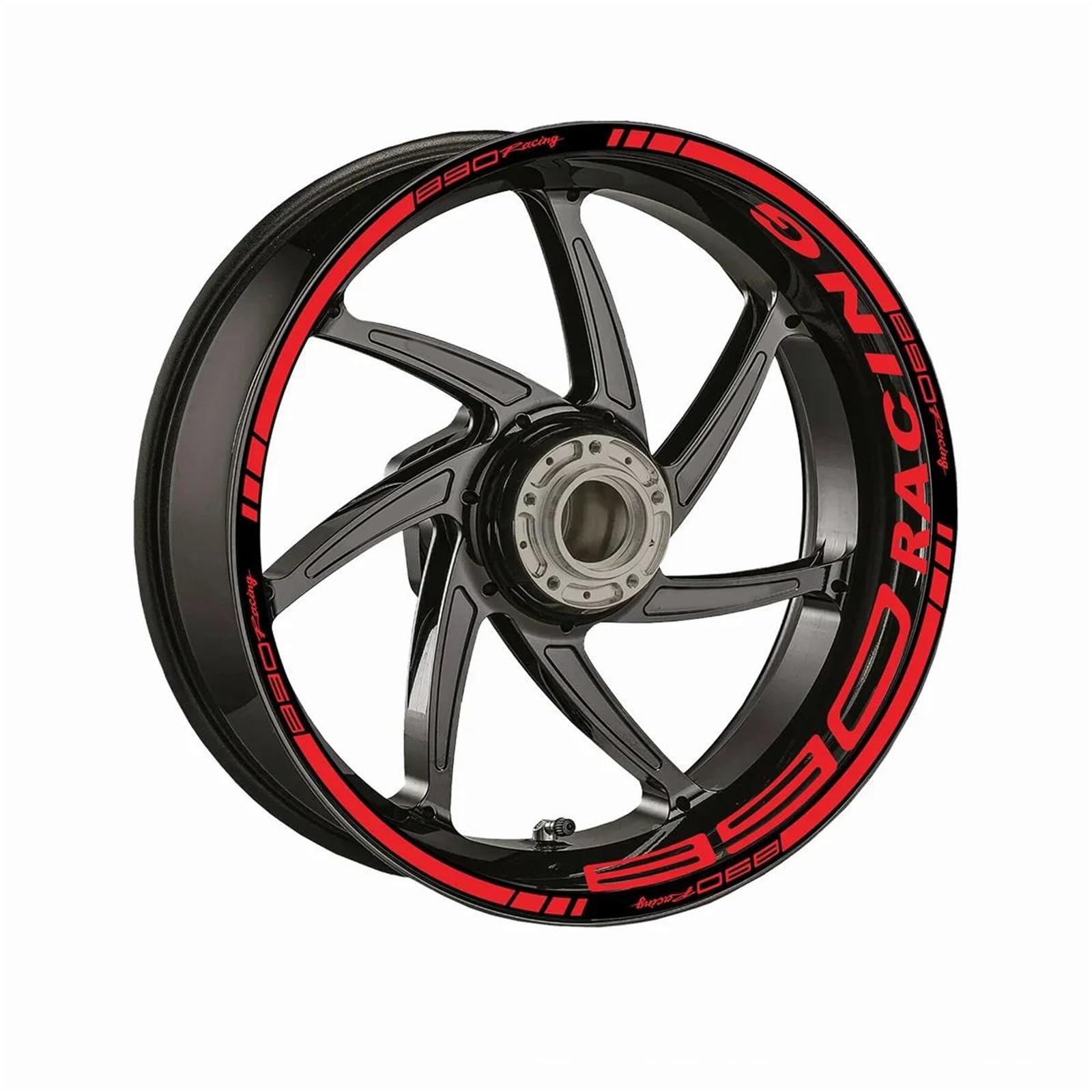 Decorative Stickers Reflective Motorcycle Wheel Rim Sticker Strips Decal Motocycle Stickers Hub Decals for Duke 890(Black- Silver)