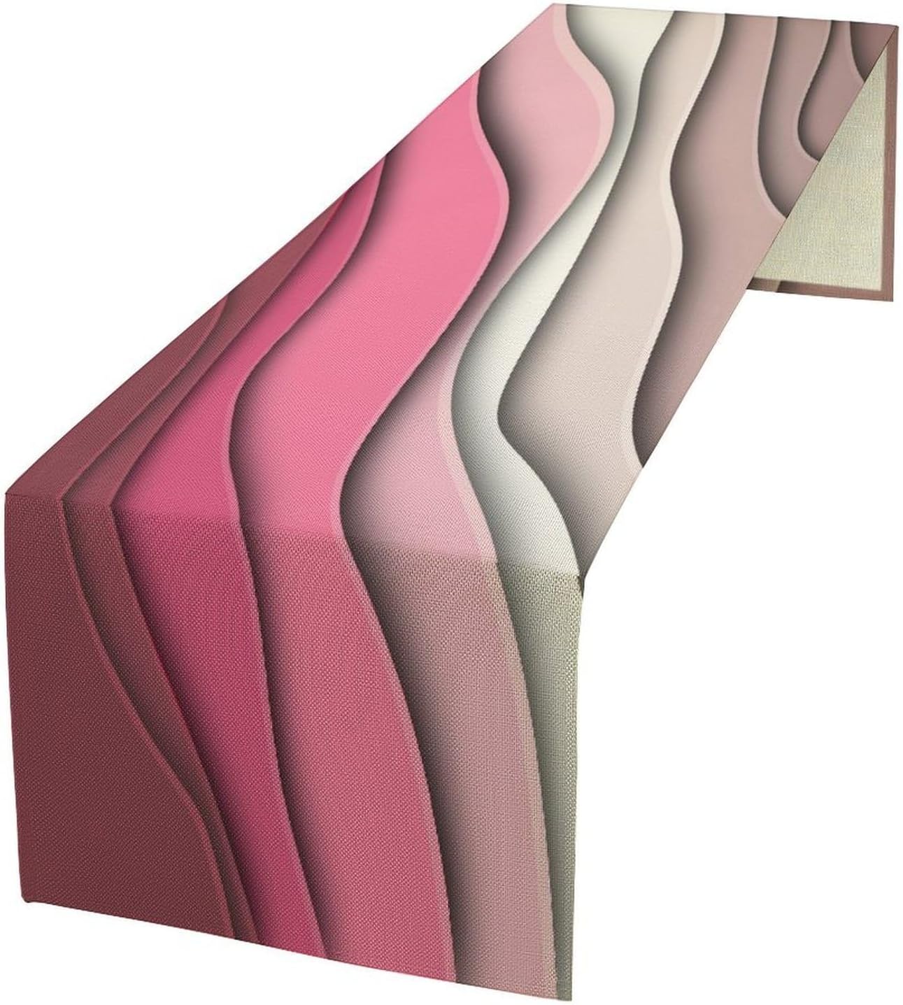 Pink Ombre Table Runner Modern Geometric Abstract Art Aesthetic Kitchen Dinner Runner for Indoor Home Living Room Party Dining Table Decoration 13"x108"