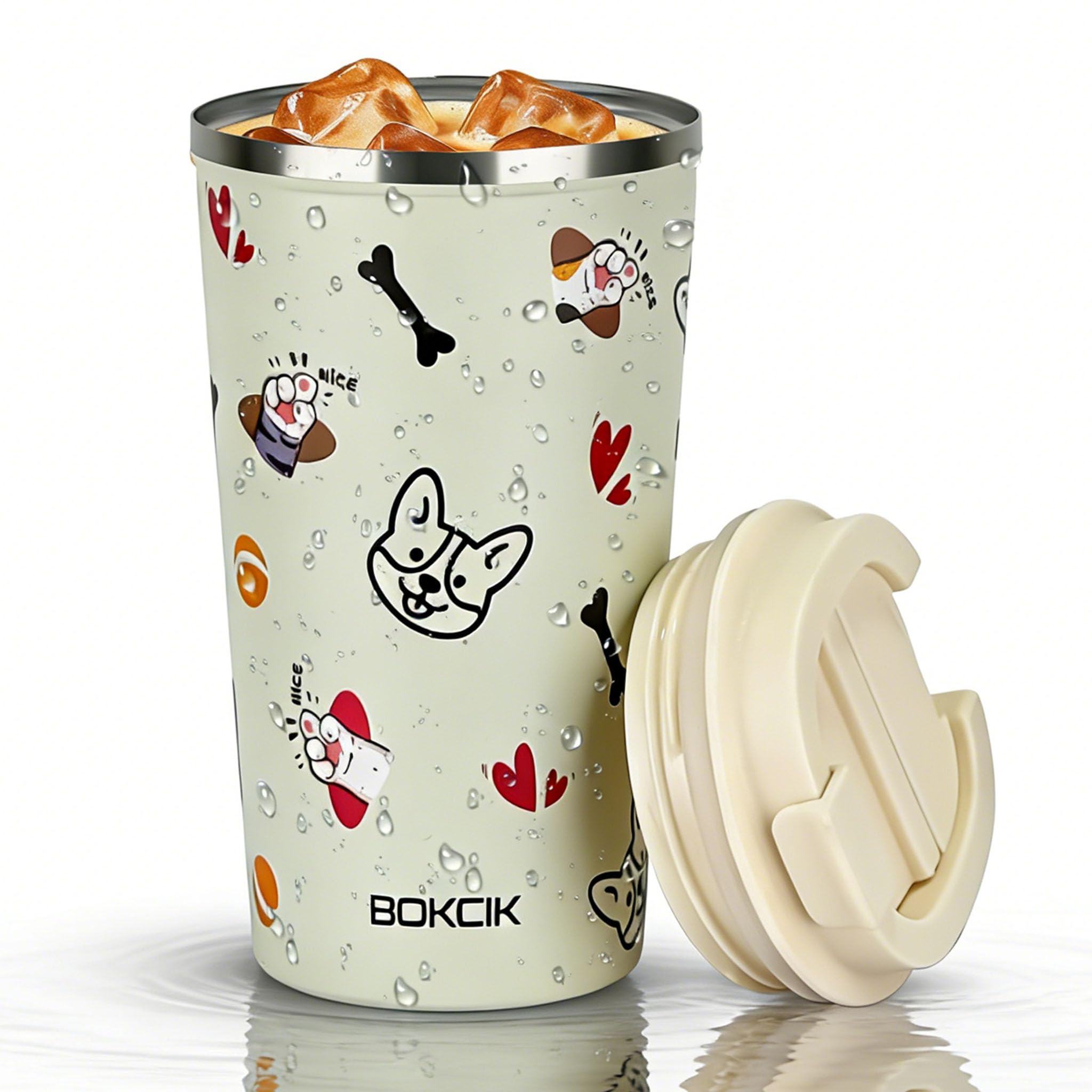 Insulated Reusable Coffee Travel Mug 510ml Dog Flask for Hot/Iced Drink — image 1