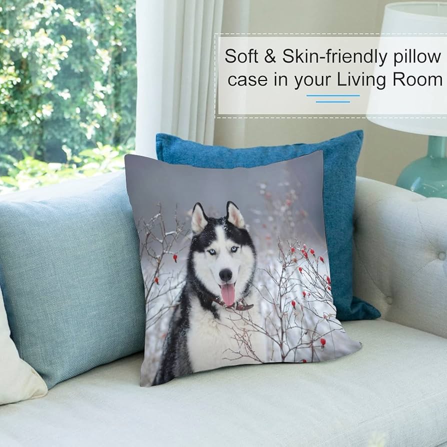 Needlepointシベリアンハスキークッションカバー