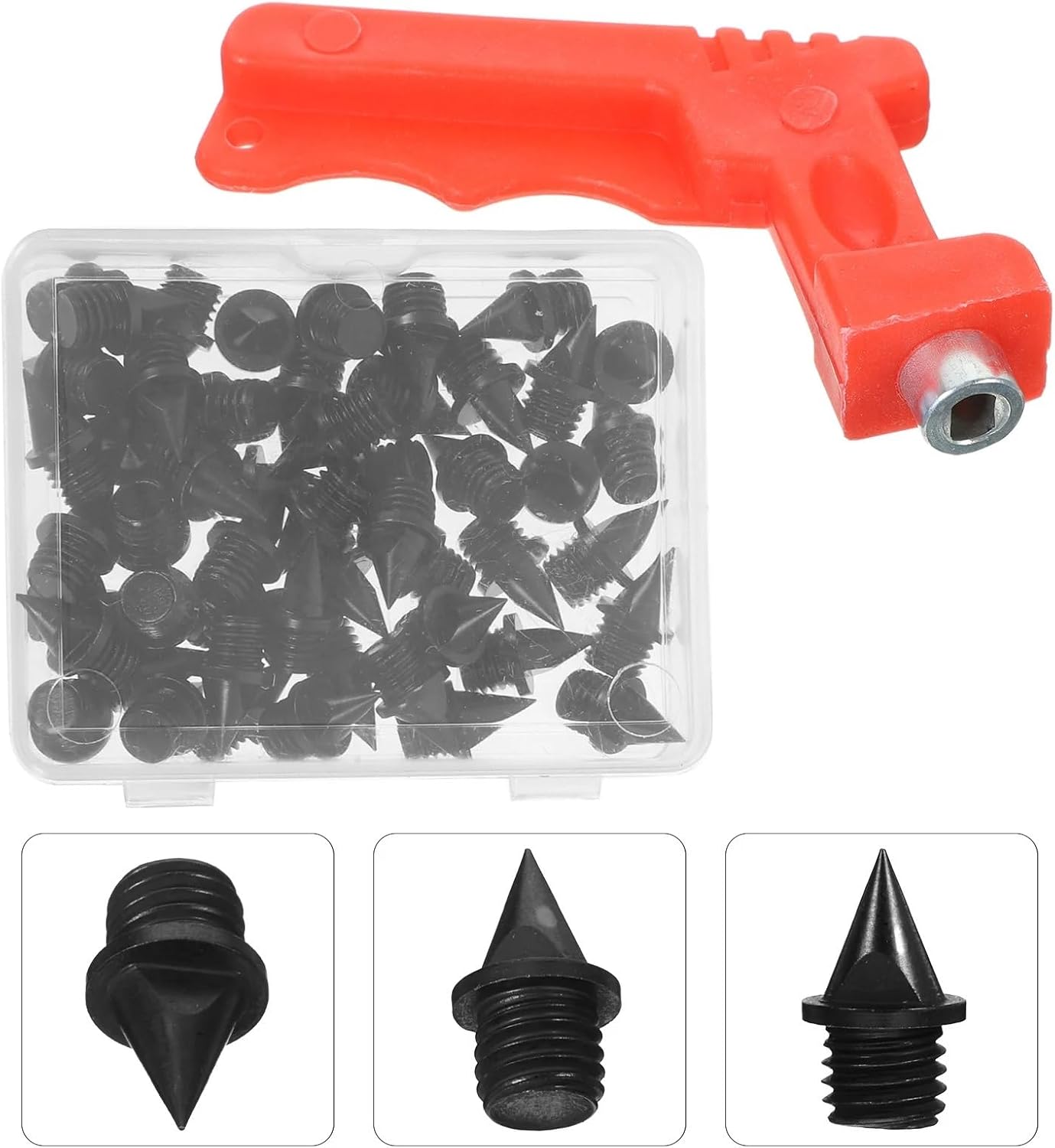 Track Spikes 2Set Carbon Steel Track Spikes Lightweight Strong Replacement Screw in Running Spikes for Track Shoes Outdoor Sports Long Jump