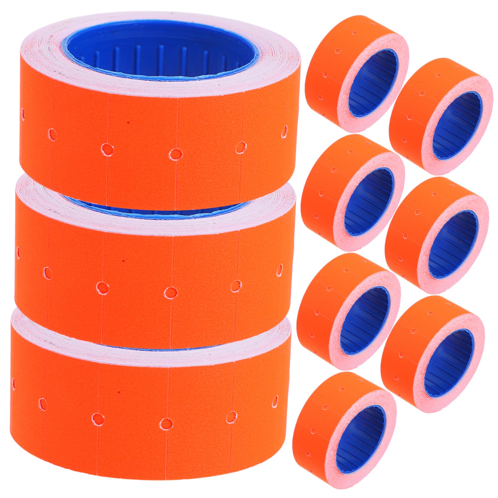 LALAFINA Pricing Tags 10 Rolls 5500 Orange Adhesive Multipurpose Retail Office Warehouse Easy to Read Efficient Organization