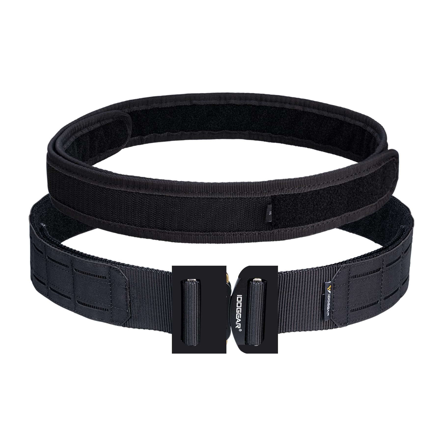 2" Tactical MOLLE Belt with 1.75" Inner Belt Set Quick Release Metal Buckle Belt Heavy Duty Hook-and-Loop Laser-Cut Belts