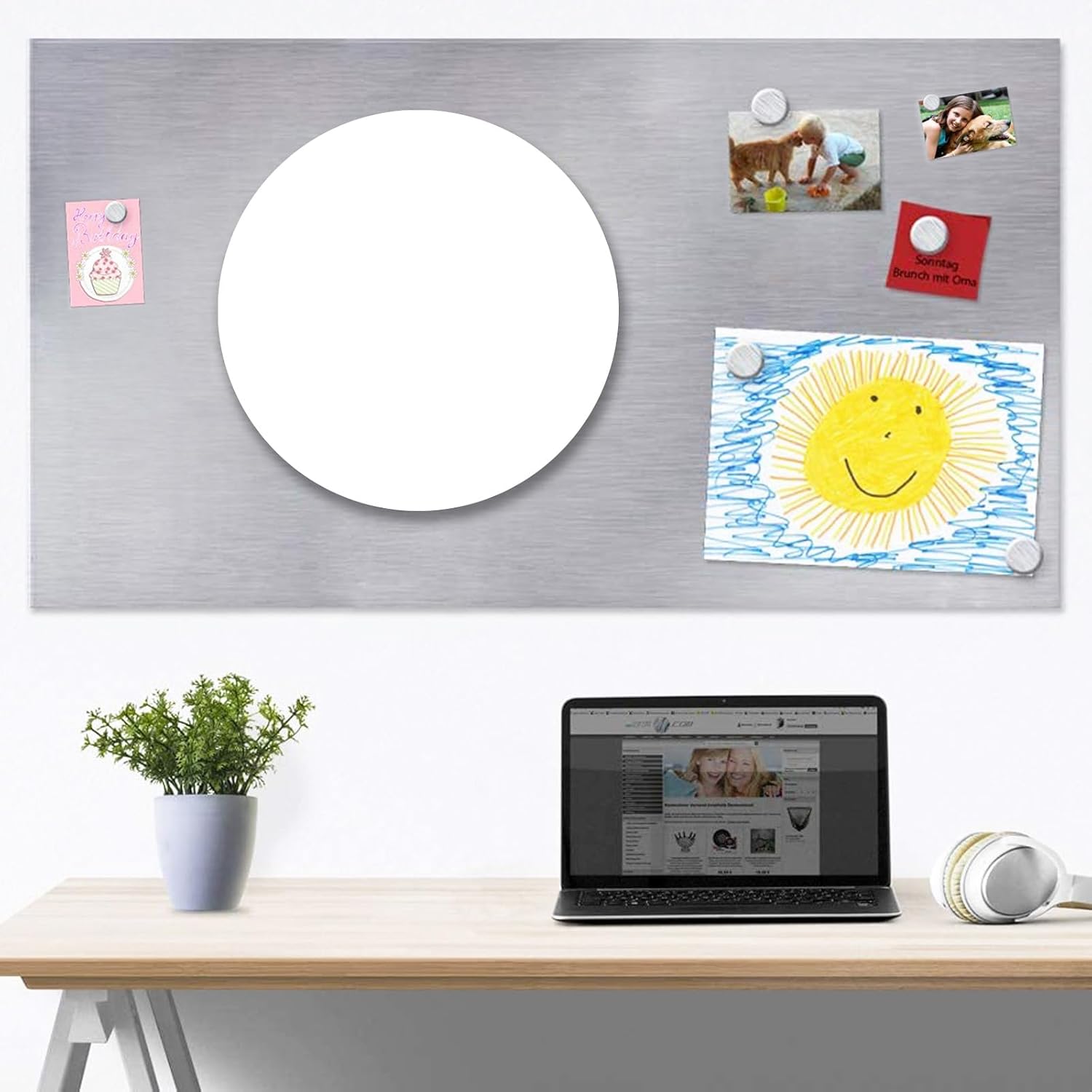 MC MOTOPARTS 18" Diameter 2 pcs Flexible Blank Magnet Whiteboard Sheet Cover Car Door Signs DIY Business Round Circle L