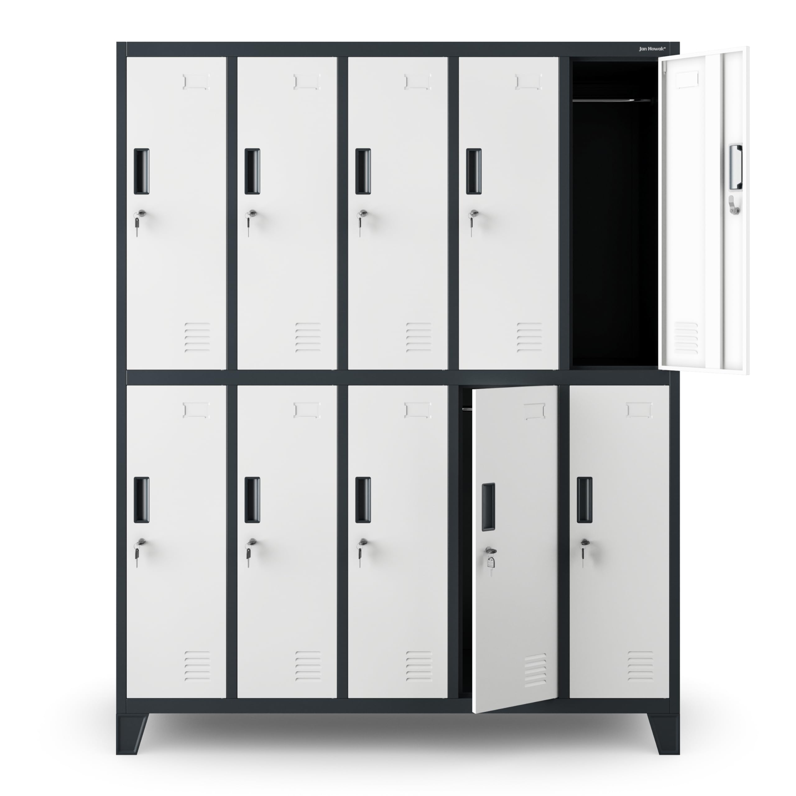 Armoire Vestiaire Casier Metallique Avec 4 Compartiments Fentes D 185 Cm X 80 Cm X 45 Cm Anthracite 92284967