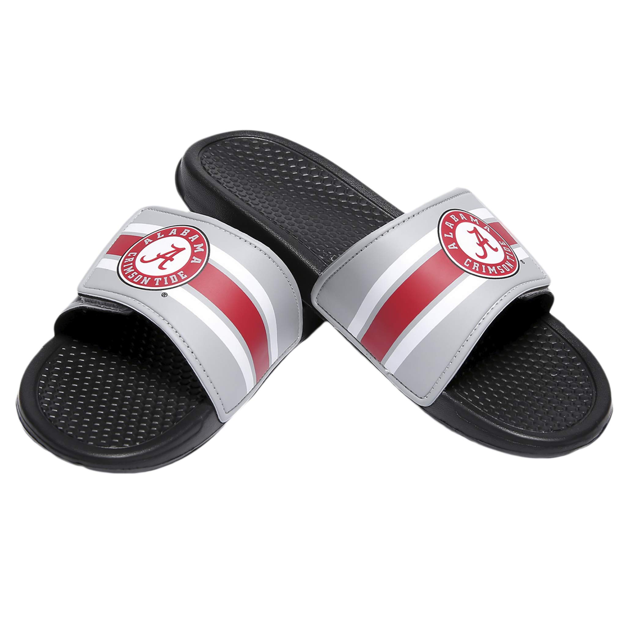 FOCO Men's NCAA College Team Logo Sport Legacy Stripe Slide Sandals