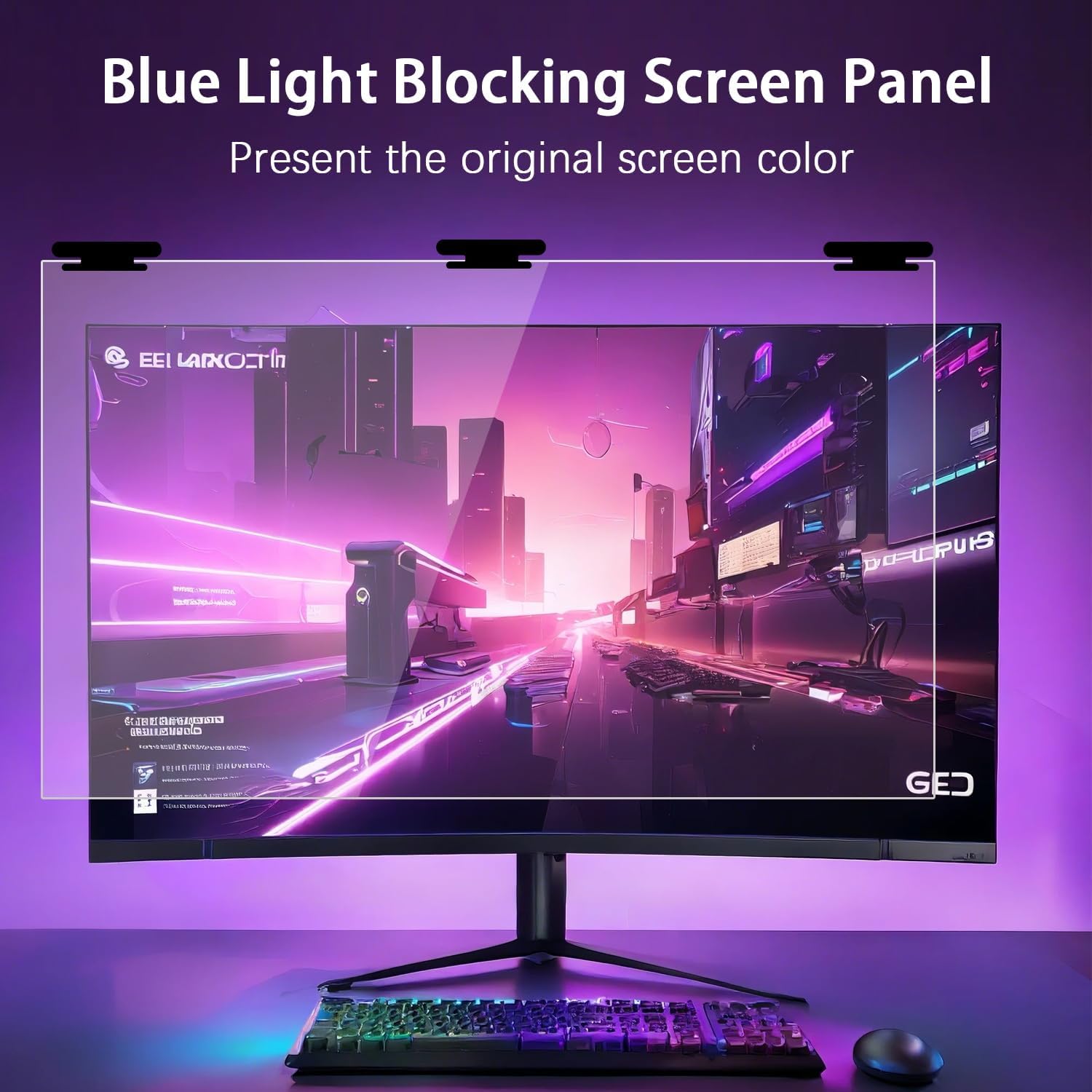 【2-Pack】 Magnetic Hanging 27 Inch Computer Screen Protector Blue Light and Anti Glare Filter, Eye Protection Computer Blue Light Blocking Screen for 27" with 16:9 Aspect Ratio Widescreen Computer Monitor