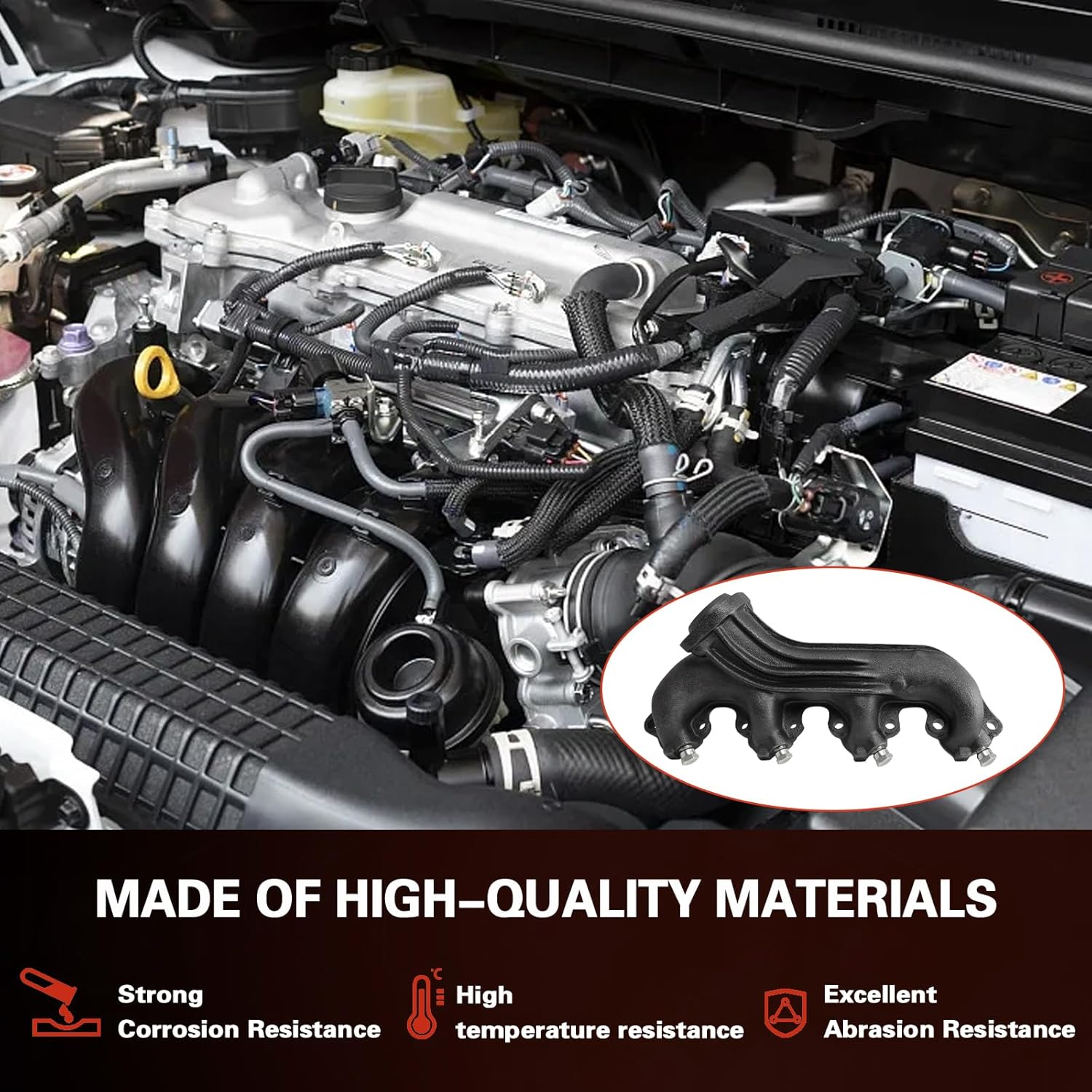 Left Exhaust Manifold Kit With 1980-1988 E250 & E350, 1988 F Super Duty, 1983-1988 F250 & F350 7.5L V8 engine, OE: 674-227 EPA