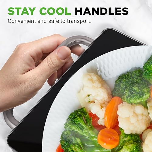 Miniatura 5 de NutriChef - Charola para conservar los alimentos calientes. Plato caliente para alimentos con vidrio resistente que irradia calor y con