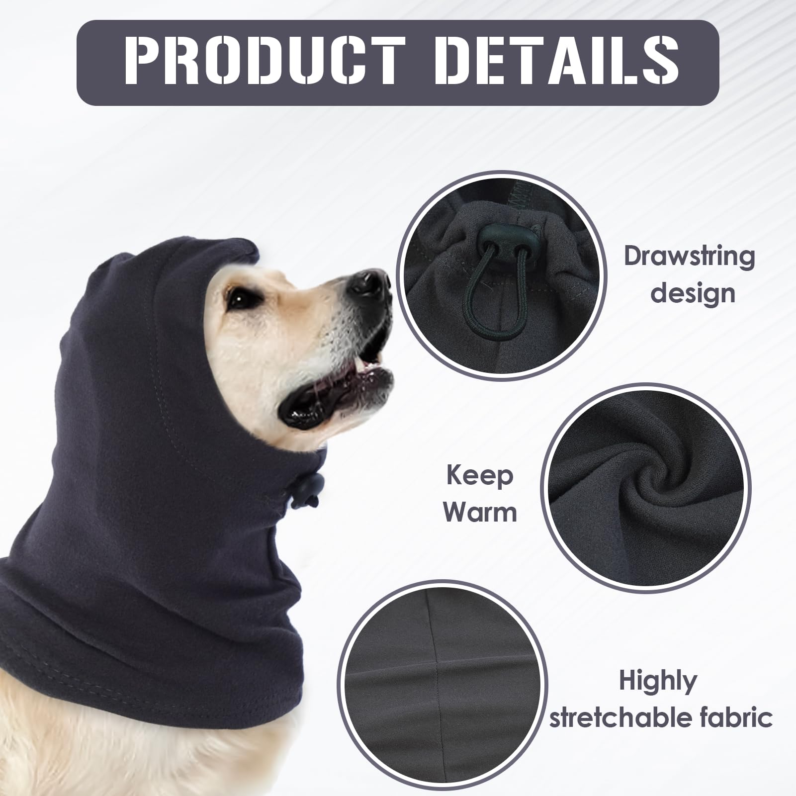 Katzinst Dog Snood for Dog Neck and Ears Warmer Ear Muffs Noise Protection Anxiety Relief and Calming Dog Ear - Image 2