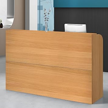 Reception,Reception Desk with Counter,47 inch Retail Counter for Checkout,Checkout Counter for Checkout, Lobby, Beauty Salon,Home Office,Retail, Clinic, Office Yellow 47.2 * 19.7 * 43IN