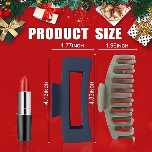 Miniatura 92 de TOCESS Paquete de 8 pinzas grandes para el cabello para mujer, pinzas de garra grandes para cabello fino y rizado, agarre fuerte de los años 90