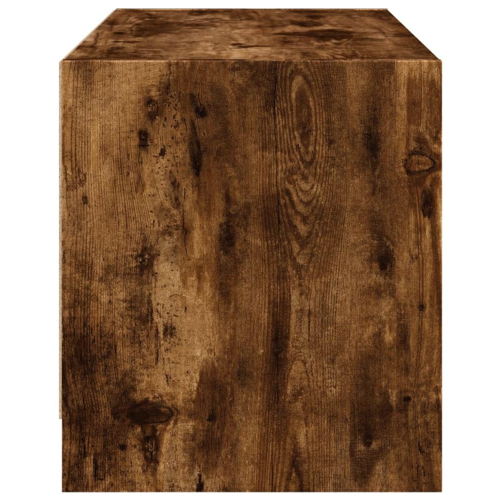 Haus & Garten, Möbel-TV-Schrank mit Glastüren, Räuchereiche, 68 x 37 x 42 cm