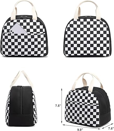 Miniatura 5 de Bolsa de almuerzo con estampado de vaca para mujeres y niñas, lonchera reutilizable con aislamiento térmico para adultos y niños, trabajo, escuela,