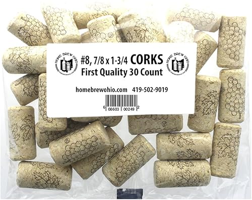 Miniatura 4 de Home Brew Ohio GR-PJO5-2LUJ #8 Corchos rectos, 78 pulgadas x 1 34 pulgadas (paquete de 30)