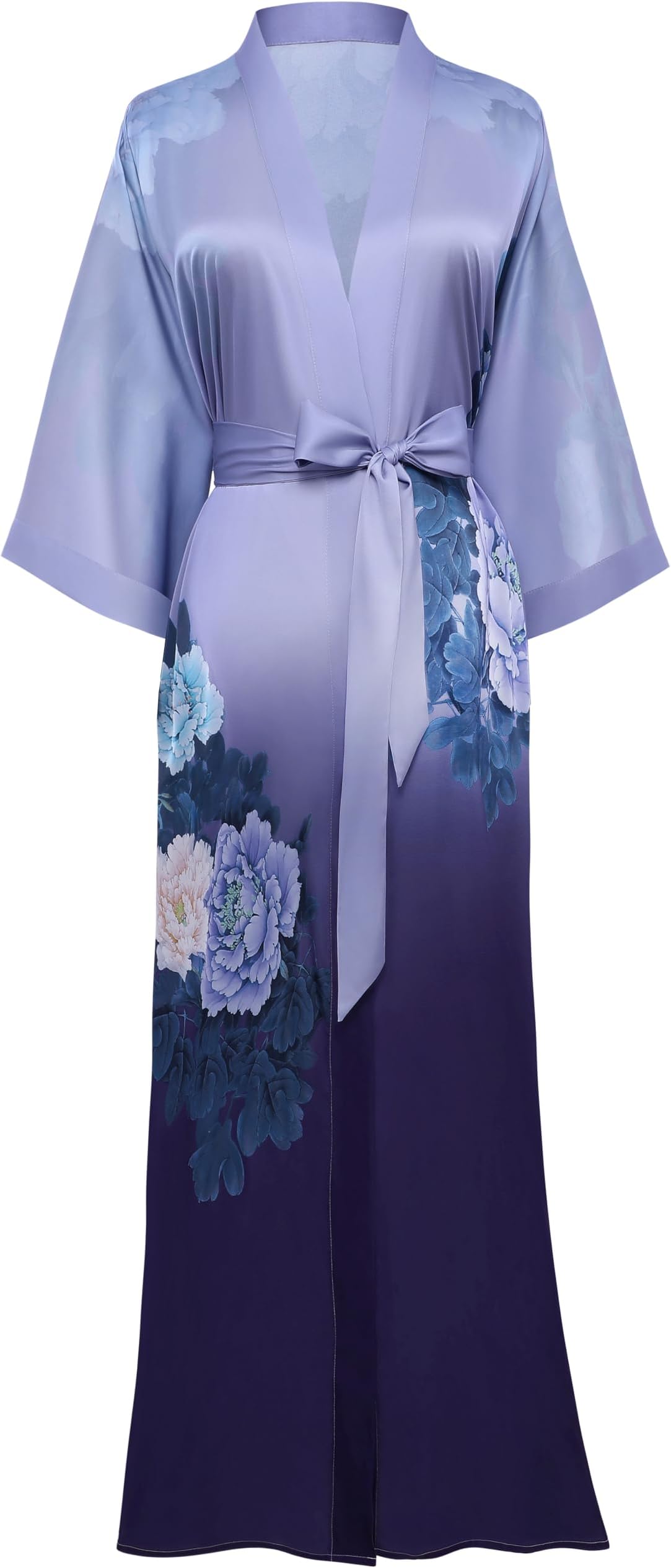 Kimono Robe for Women - Long Satin Sleepwear Silky Kimono Cover-Up Nightgown Japanese Bathrobe Loungewear Blouse