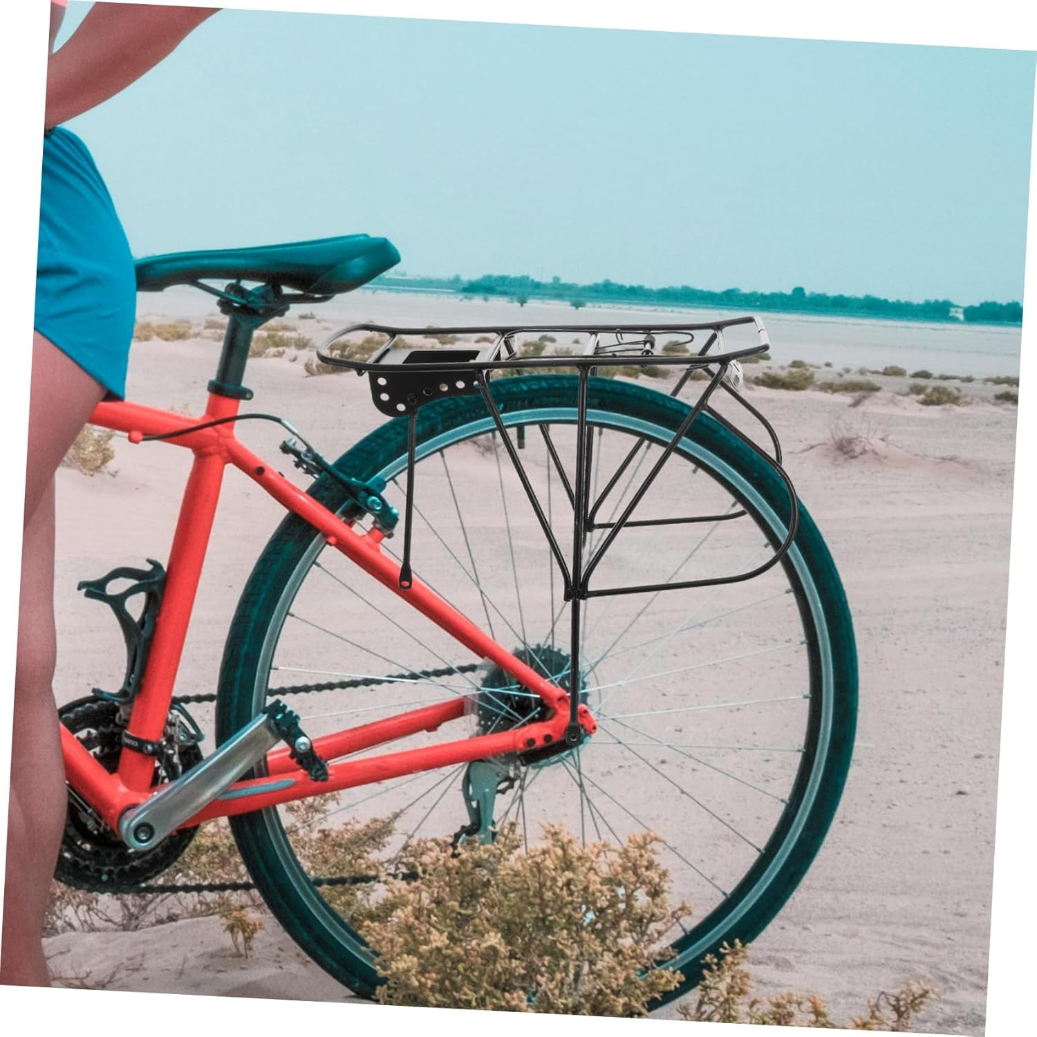 Heavy-Duty Adjustable Bike Cargo Rack for Mountain Bikes Solid Rear Luggage -Piece High Capacity for Cargo for Cycling Adventures