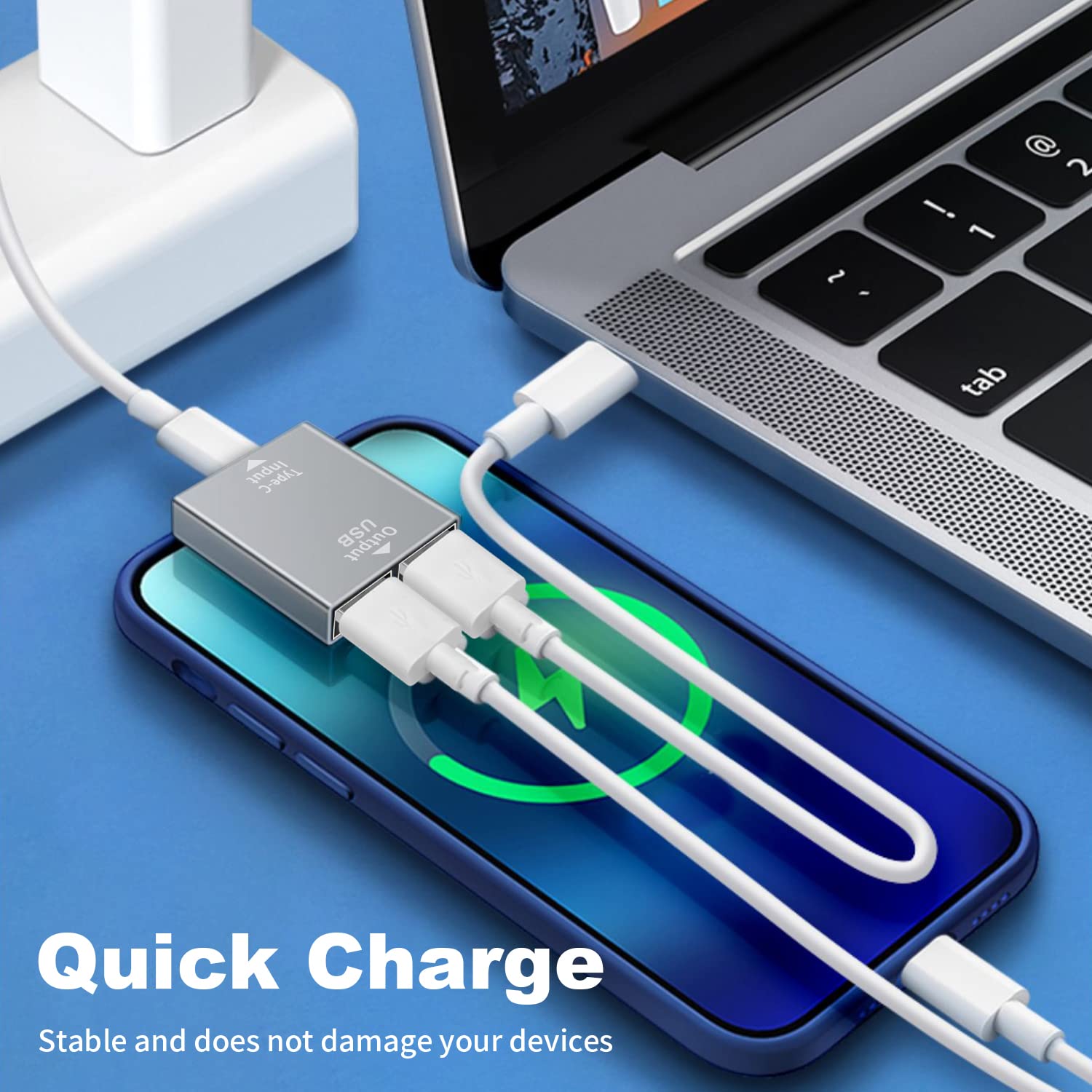 Duttek USB-C Auf Dual USB 3.0 Adapter – Splitter Für Laptop & PC (Grau, Aluminium)