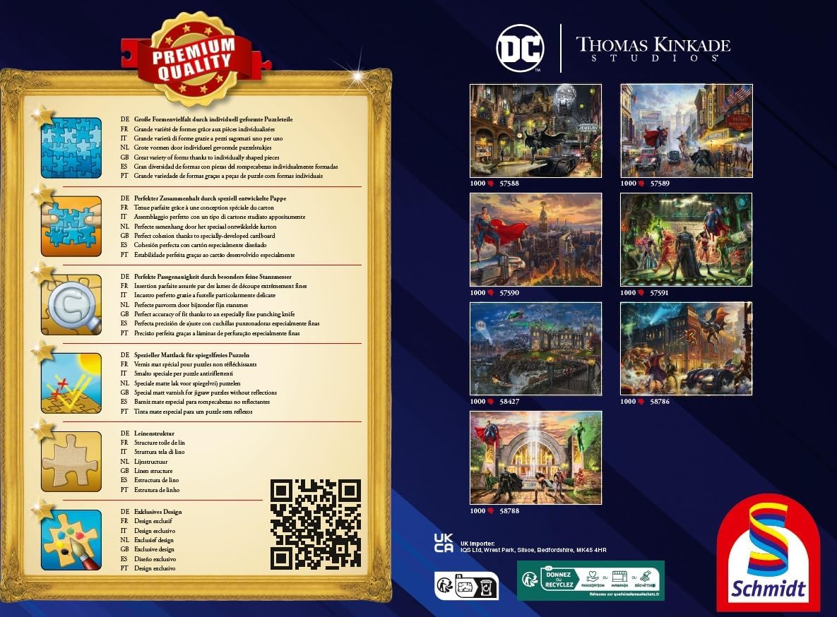 Schmidt Spiele 58788 DC Hall of Justice Thomas Kinkade 1000 Piece Jigsaw Puzzle