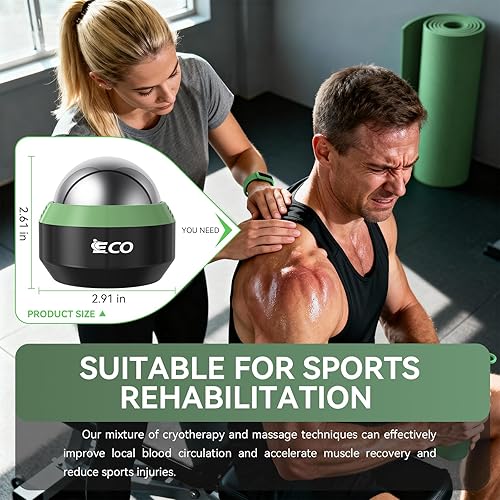 Vista 33 de iECO Cryosphere - Pelota de masaje en frío para alivio del frío y el calor, liberación miofascial, terapia de punto de activación, nudos musculares