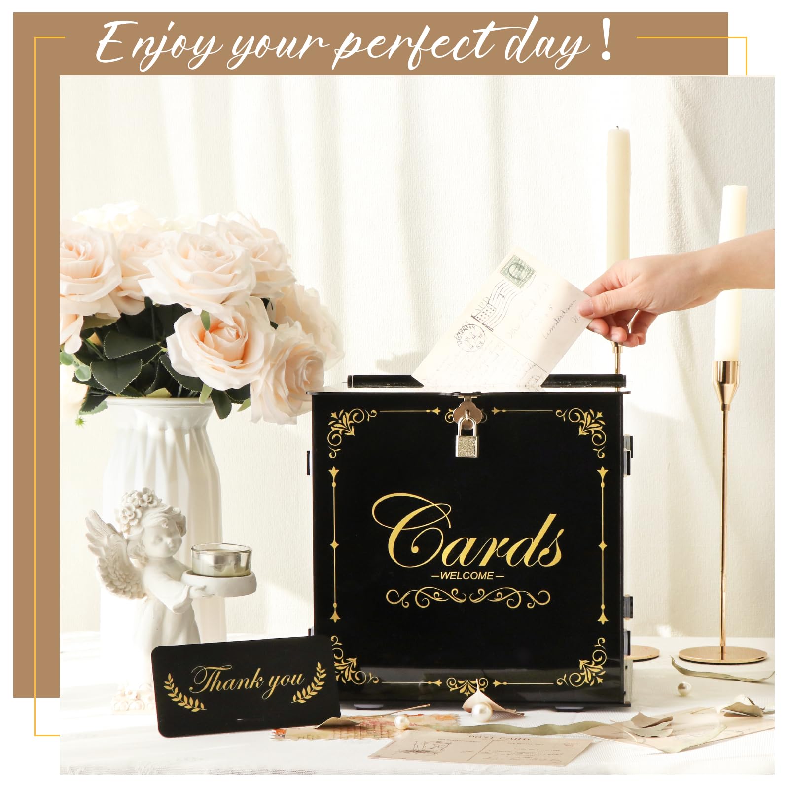 Black And Gold Wedding Card Box Affordable Black Acrylic Wedding