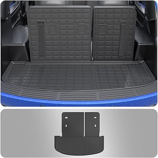 Cargo Mat Compatible with 2020-2025 Kia Telluride Trunk Mat Cargo Liner Trunk Liner TPE All Weather Back Seat Cover Protector 2024 Telluride Accessories (Trunk Mat with Backrest Mat)