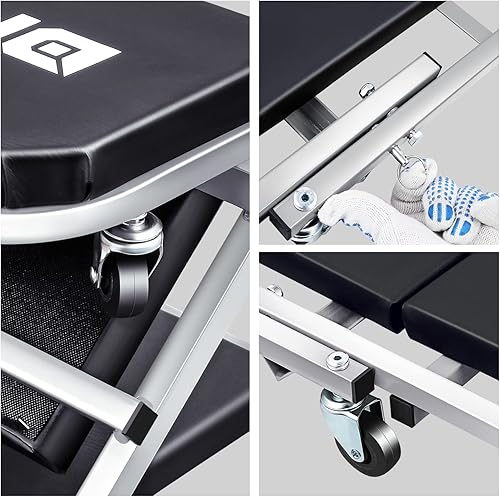 Miniatura 45 de DNA MOTORING TOOLS-00186 - Asiento plegable 2 en 1 de 40 pulgadas, 6 ruedas de 2 pulgadas, capacidad de peso de 330.7 lbs, color rojo