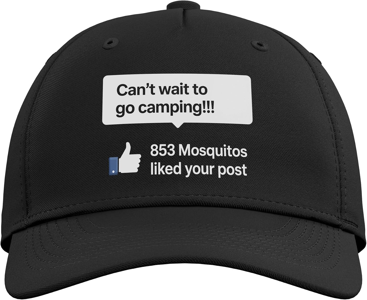 Funny Mosquito Bait Shirts Camping Cant Wait to Go Camping Adjustable Baseball Hat image 2