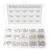 Vista 1 de Metric M1 M1.2 M1.4 M1.7 M2 - Tornillos autorroscantes de cabeza plana Phillips de acero inoxidable