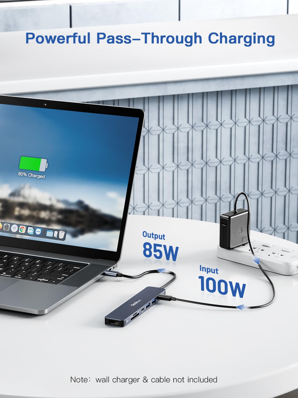 dockteck USB C-hub, 7-in-1 multiport USB C-adapter met 4K HDMI, 100W PD, 5 Gbps USB-C, 2 USB-A datapoorten, SD/TF-kaartlezer voor MacBook Pro/Air, iPad Pro, Surface Pro, Steam Deck, XPS, HP dockteck USB C-hub, 7-in-1 multiport USB C-adapter met 4K HDMI, 100W PD, 5 Gbps USB-C, 2 USB-A datapoorten, SD/TF-kaartlezer voor MacBook Pro/Air, iPad Pro, Surface Pro, Steam Deck, XPS, HP