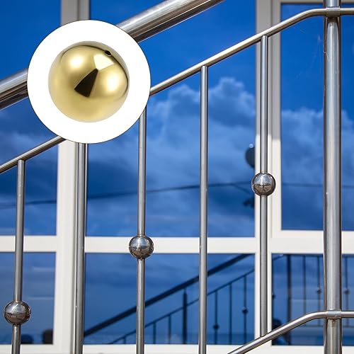 Miniatura 3 de METALLIXITY Bolas huecas (1.969 in1.97 pulgadas), 5 unidades, esferas de acero inoxidable con agujero, para escalera de pasamanos, jardín en casa,