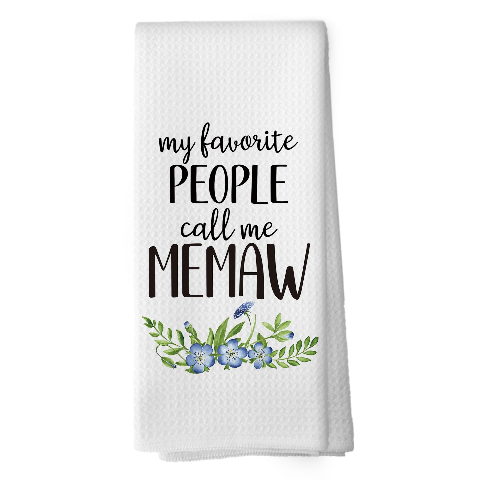 Memaw Gifts Kitchen Towels - Grandma Gifts from Grandkids Dish Towels, Rustic Grandma Mothers Day Birthday Decorative Absorbent Dishcloths Hand Towel for Kitchen Decor 16x24 Inches