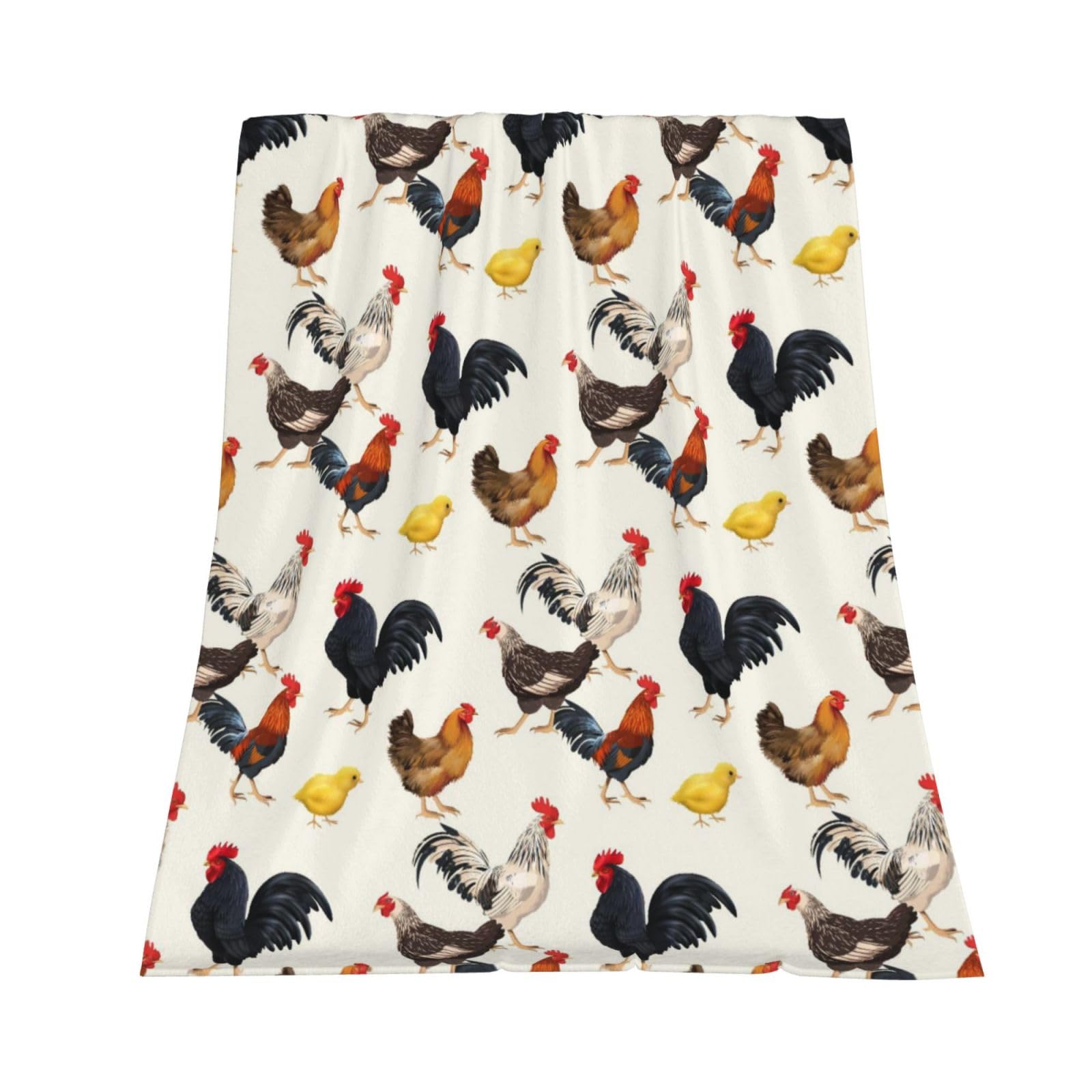 Chicken Gifts for Women Kids Adults, Cute Chicken Throw Blanket, Farmhouse Chickens Rooster Decor Blanket Lightweight Cozy Flannel Blanket for Bed Chair Car Sofa Couch Bedroom 150x200cm(60x80 Inch)