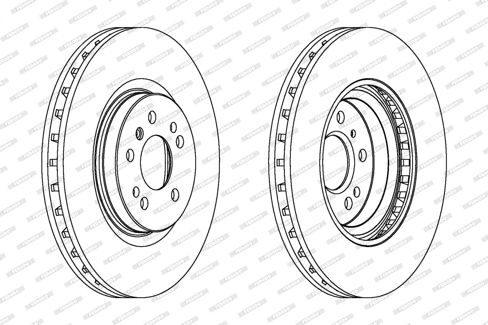 2x FERODO Disco de freno Delantero Ø330mm Altura: 54,5mm Espesor: 32mm ventilado DDF1533C-1 Compatible con MERCEDES-BENZ Clase M W164 Clase R W251, V251