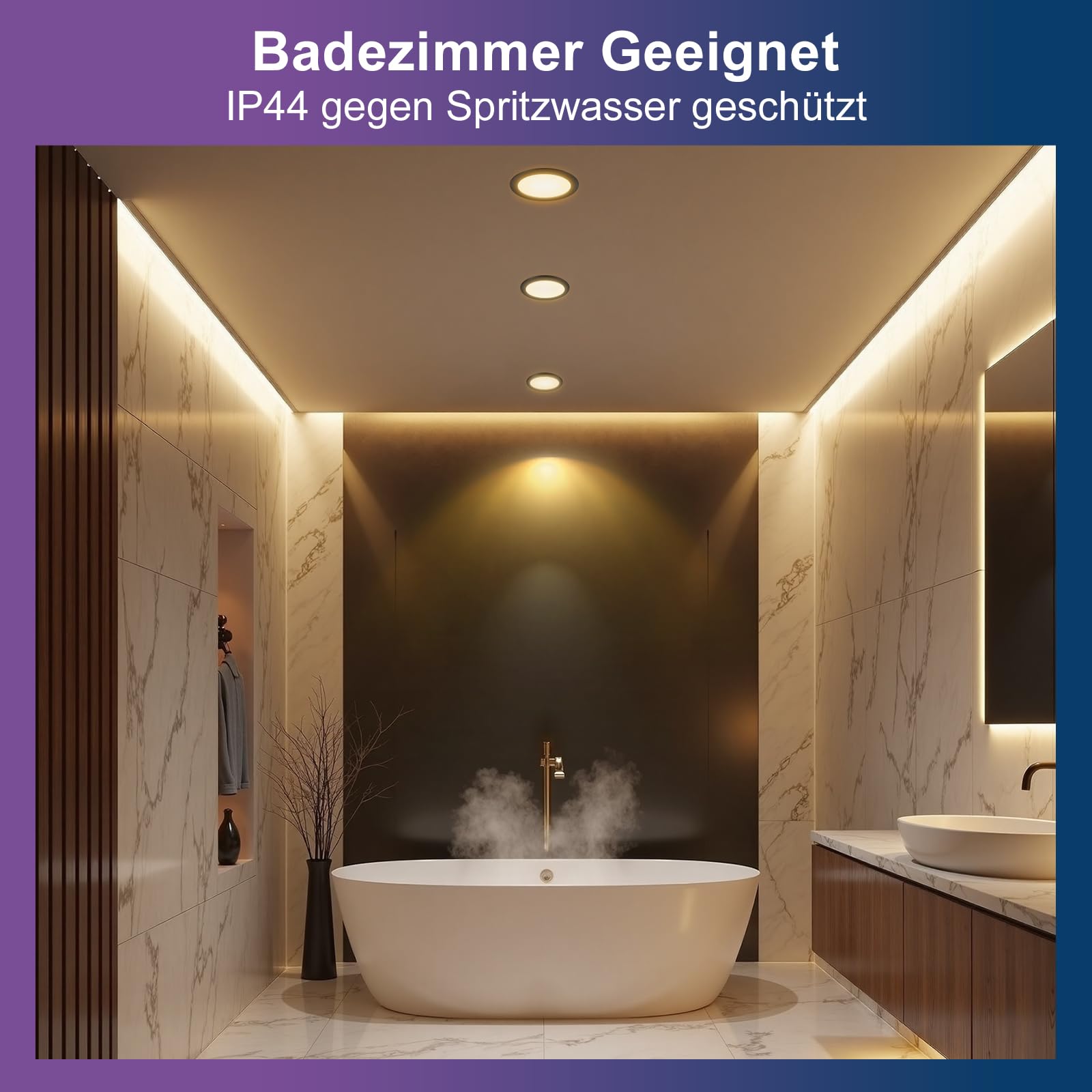 DUSKTEC LED Spots 230V RGB Dimmbar mit APP und Alexa, Einbaustrahler Smart Schwarz 10W, 4 Stück Deckenspots Flach IP44 Farbwechsel